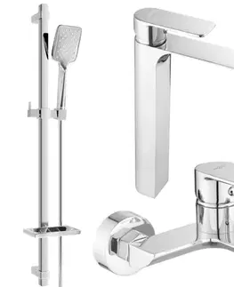Sprchy a sprchové panely MEXEN/S - Alexa DQ62 Set umývadlové a vaňové batérie s príslušenstvom, chróm 71213DQ62-00
