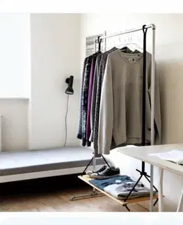 Stojany na oblečenie KONDELA Dolfo New pojazdný stojan na šaty čierna