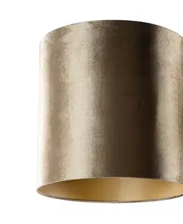 Tienidlo na lampu Zamatový tienidlo bronzové so zlatým vnútorným 40/40/40