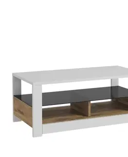 Konferenčné stolíky Konferenčný stolík Aydos - White, Oak