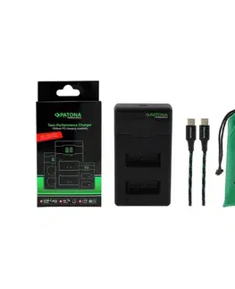 Predlžovacie káble PATONA - Rýchlonabíjačka Dual Canon LP-E17 + kábel USB-C 0,6m PT161939