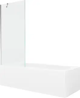 Sprchové dvere MEXEN/S - Vega obdĺžniková vaňa 180 x 80 cm s panelom + vaňová zástena 80, transparent, chróm 550118080X9508000001