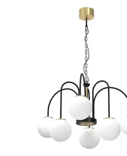 Svietidlá  Luster na reťazi CAMBRIDGE 6xE14/60W/230V čierna/mosadz 3200