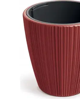 Kvetináče a truhlíky DBOR240-3517U plastový kvetináč 23,9 cm retro červená