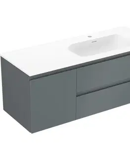 Kúpeľňový nábytok MEXEN/S - Orio kúpeľňová skrinka 120 cm s umývadlom Vela pravá, 2S, 1D, grafit mat/biela mat 91A13-12047-3-BBFFF66-W23P01