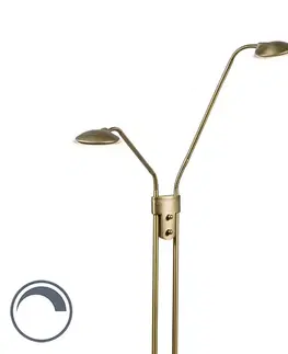 Stojace lampy Moderná stojaca lampa bronzová s lampou na čítanie vrátane LED - Eva