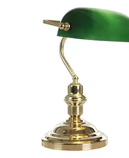 Lampy Globo 2491 - Stolná lampa 1xE27/60W zelená - zlatá