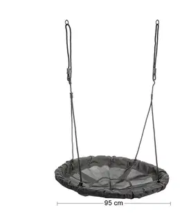 Hojdačky NABBI Nest detská hojdačka 95 cm čierna / antracit