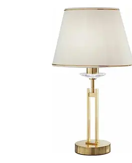 Lampy Kolarz 330.71.8C - Krištáľová stolná lampa IMPERIAL 1xE27/60W/230V zlatá/béžová 330.71.8C