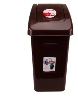 Odpadkové koše Kinekus Kôš na odpad preklápací, 25L, plastový, SWING, hnedý