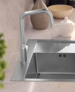 Kuchynské drezy Quadron Quadron - Oceľový drez RUSSEL 116 BRUSH NICKEL Pravá komora HB7911-RBS
