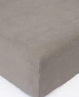 Plachty MKLozkoviny.sk Froté plachta do postieľky 60 × 120 cm - sivohnedá