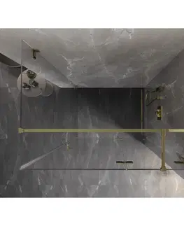 Sprchovacie kúty MEXEN/S - Lunar T sprchovací kút dvere krídlové pravá 135 x 110, transparent, zlato 834T-135-110-50-00-P