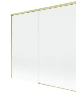 Sprchové dvere MEXEN/S - Rox vaňová zástena 2-krídlová posuvná 180 x 150, transparent, zlatá kartáčovaná 8C9-180-001-55-00