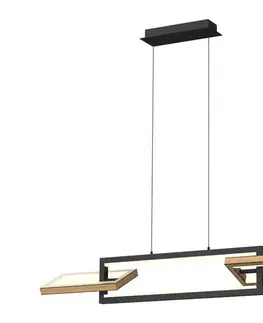 Svietidlá Wofi 7022-306- LED Stmievateľný luster na lanku MATERA LED/30W/230V čierna/hnedá 7022-306