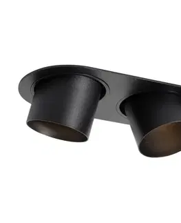 Zapustené svietidlá Okrúhle zapustené bodové svetlo čierne GU10 70 mm výkyvné 2-svetlo - Installa