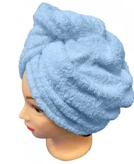 Uteráky Rýchloschnúci froté Turban na vlasy svetlomodrý TiaHome