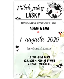 Obrazy s textom Svadobný dar - Príbeh jednej lásky - obraz pre novomanželov