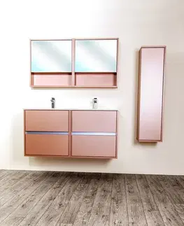 Kúpeľňový nábytok Zostava kúpeľňového nábytku CEDERIKA 120, metallic měděný CA.SADA11