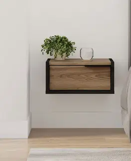 Nočné stolíky CENT závesný nočný stolík, čierne drevo/dub