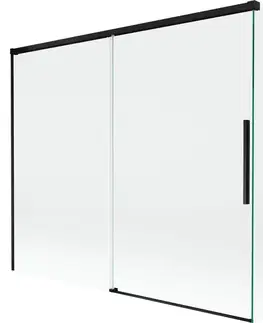 Sprchové dvere MEXEN/S - Rox vaňová zástena 2-krídlová posuvná 180 + 90 x 150, transparent, čierna 8C9-180-090-70-00