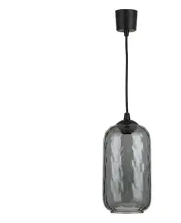 Svietidlá BRILAGI - LED závesný luster na lanku R GLASS 1xE27/60W/230V pr. 14 cm čierna/dymovo-sivá NSTK7501+TK6439A