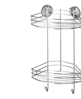 Svietidlá WENKO 20885100-Rohová polica VACUUM-LOC RUND STAH 24,5x41 cm lesklý chróm 20885100