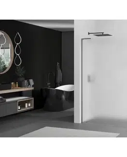 Sprchové dvere MEXEN/S - Kioto L Sprchová zástena WALK-IN 110 x 200, dekor, grafit kartáčovaná 800-110-103-66-30