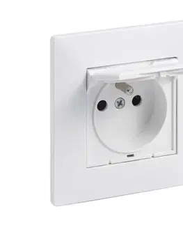 Predlžovacie káble Legrand - Vonkajšia domová zásuvka 250V/16A s rámikom NILOE STEP biela LR0060+LR0083
