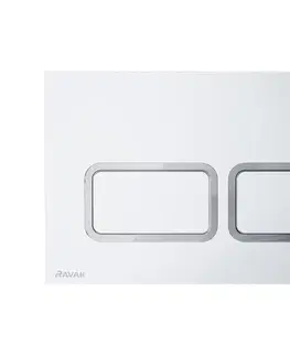 Svietidlá Ravak X01739 - Splachovacie tlačidlo TWIN 24,7x16,5 cm biela X01739