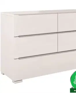 Komody do spálne Komoda drevená buk 5s Skandica Sparta Biely