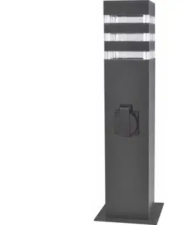 Záhradné lampy  Vonkajšia lampa s zásuvkou TEKSAS 1xE27/20W/230V 44 cm IP44 antracit 327970