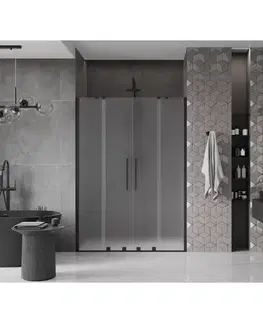 Sprchovacie kúty MEXEN/S - Velar Duo posuvné sprchové dvere 150, dekor, čierna 871-150-000-32-70