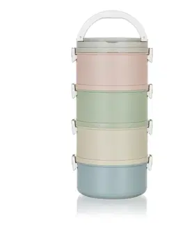 Obedáre Banquet Plastový obedár Avanza, 2,8 l, 4 diely, multicolor