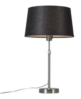 Stolné lampy Stolná lampa z ocele s čiernym tienidlom 35 cm nastaviteľná - Parte