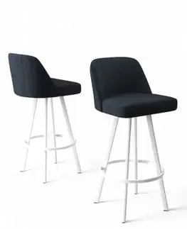 Barové stoličky Bar Stool Set (4 Pieces) Atex - Anthracite, White