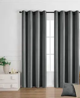 Závesy do spálne Záves na krúžkoch SOFI VET476/7/210GSM 140x250 cm  sivý