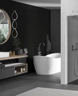 Sprchové dvere MEXEN/S - Kioto L Sprchová zástena WALK-IN 110 x 200, grafit, chróm 800-110-103-01-40
