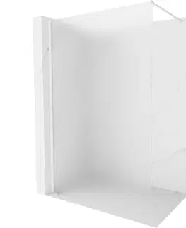 Sprchové dvere MEXEN/S - Kyoto-X Sprchová zástena WALK-IN 100 x 200, dekor 10 mm, biela 800-100-101-20-30-X