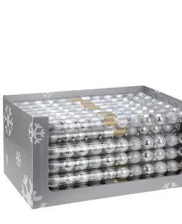 Vianočné ozdoby MAKRO - Gule 5cm sada 12ks strieborné