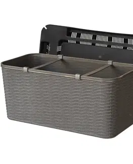 Záhrada Balkónový kvetináč RATTAN 40cm sivý