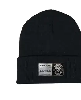 Zimné čiapky Čiapka BLACK HEART Logo Skull čierna