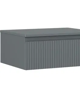 Kúpeľňový nábytok MEXEN/S - Rivel kúpeľňová skrinka pod umývadlo 60 cm s doskou, 1 šuplík, reliéf, grafit mat 91A20-06023-1-BFC66