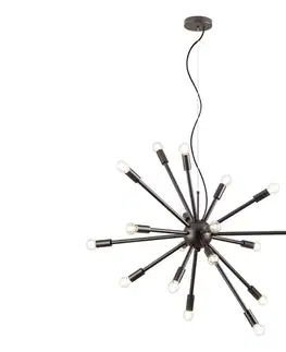 Svietidlá Redo 01-2936 - Luster na lanku STELLAR 18xE14/25W/230V čierna 01-2936