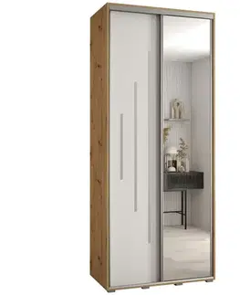 Šatníkové skrine Skriňa 45 Canaris 13 120 artisan/biela/silver