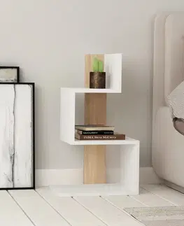 Konferenčné stolíky Príručný stolík / Odkladací stolík Rosie - White, Oak