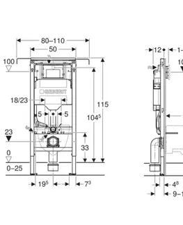 Záchody GEBERIT DUOFIX podomietková nádržka Sigma 12cm, pre napojenie do bočnej steny 111.355.00.6