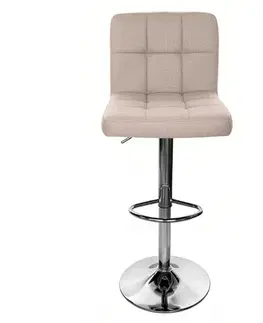 Barové stoličky KONDELA Kandy 2 New barová stolička sivohnedá taupe / chróm
