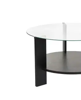 Konferenčné stolíky Konferenčný stolík Clara - Wood Black, Transparent