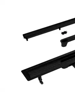 Sprchovacie kúty BESCO - Odtokový žľab VIRGO NERO DUO - Rozmer A - 60 cm ZLOL60VN